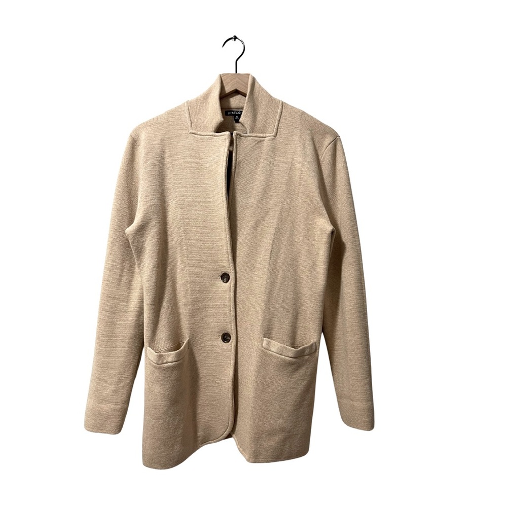 J. Crew Tan Knit Business Casual Classy Sweater Blazer Size Medium - Picture 1 of 10